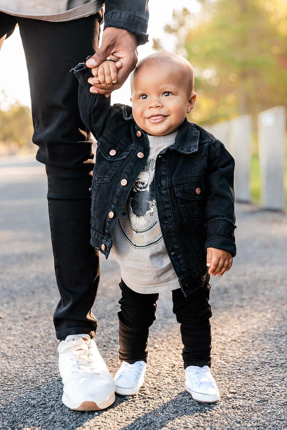 Black Distressed Denim Jacket - Kids