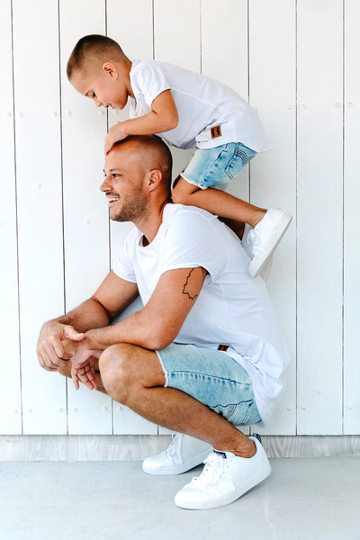 Blue Denim Jeg Shorts - Kids