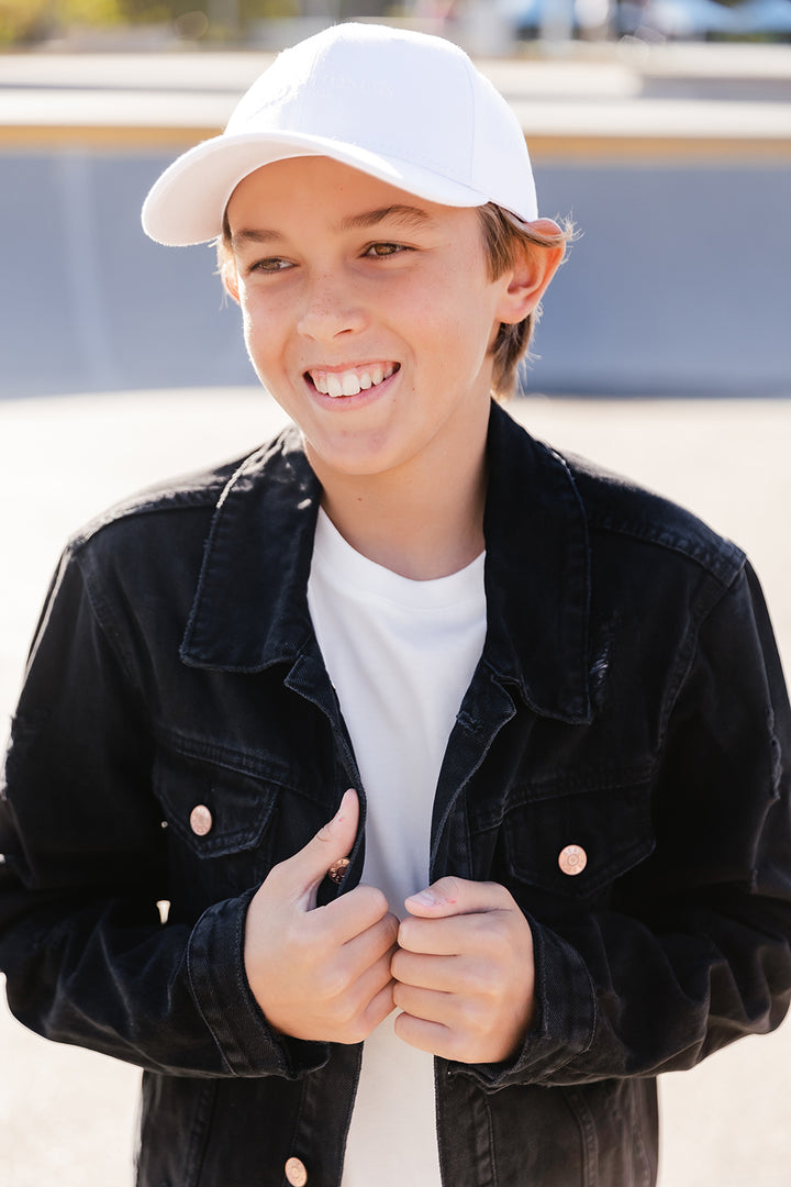 Black Distressed Denim Jacket - Kids