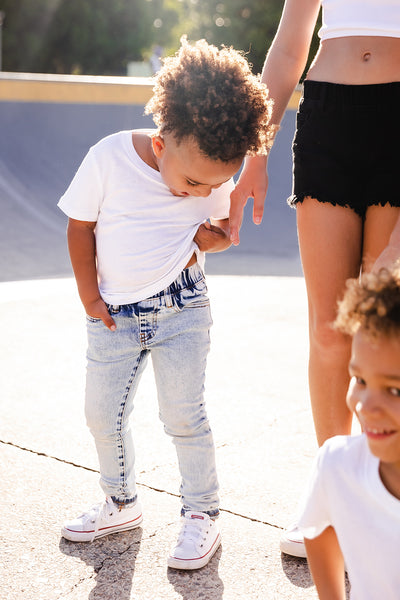 Blue Non-Distressed Denim Jeg Jeans - Kids