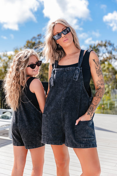 Frankie Overalls Washed Black - Women's -3