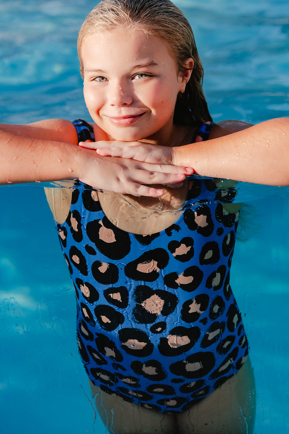 Summer Leopard Full Piece Swimsuit - Girls  3