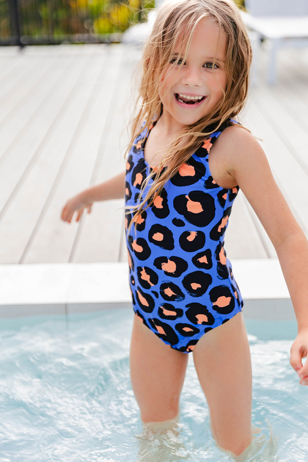 Summer Leopard Full Piece Swimsuit - Girls  6