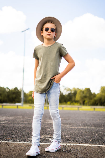 Blue Non-Distressed Denim Jeg Jeans - Kids