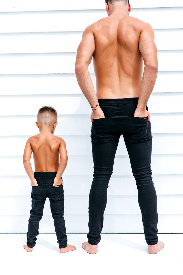 Black Denim Jeans for Kids and Men by BEAU HUDSON
