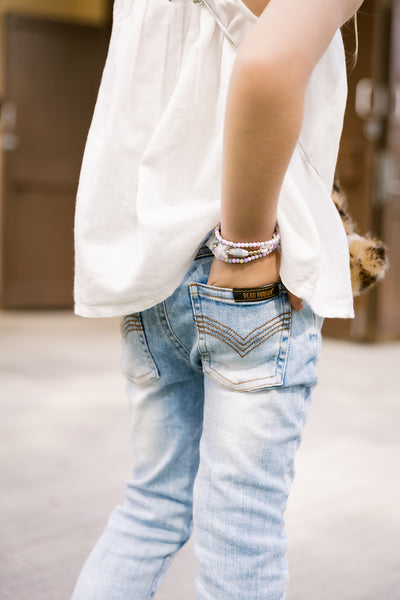Blue Non-Distressed Denim Jeg Jeans - Kids